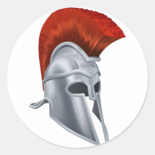 Sticker Rond Casque Trojan