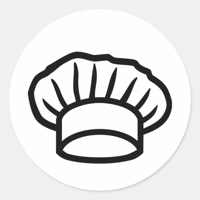 Sticker Rond Casquette de cuisine chef (Devant)
