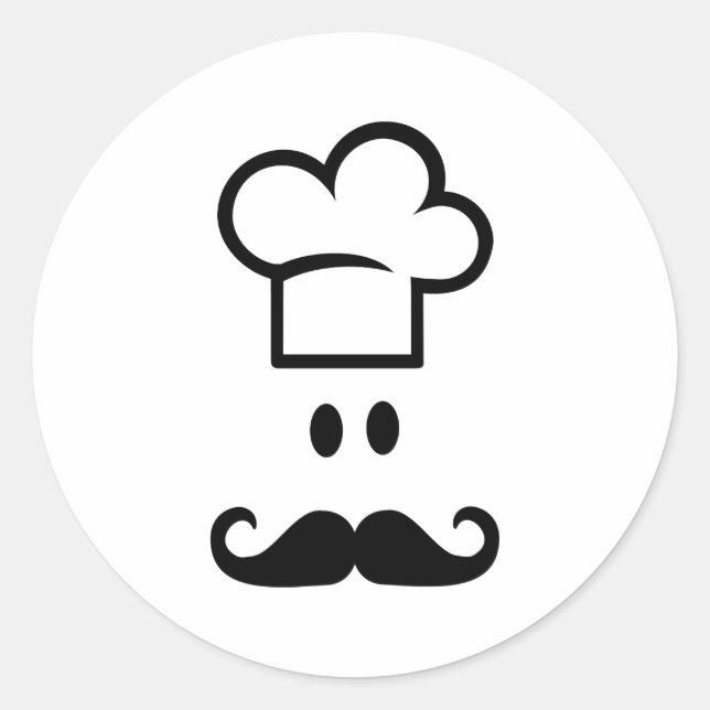 Sticker Rond Casquette de cuisine chef (Devant)