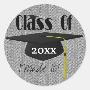 Sticker Rond Casquette de fin d'études Tassel J'Ai Fait Il Drôl