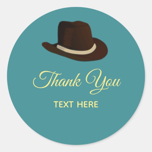 Sticker Rond Casquette de pays et calligraphie sur le Merci Tur (Devant)