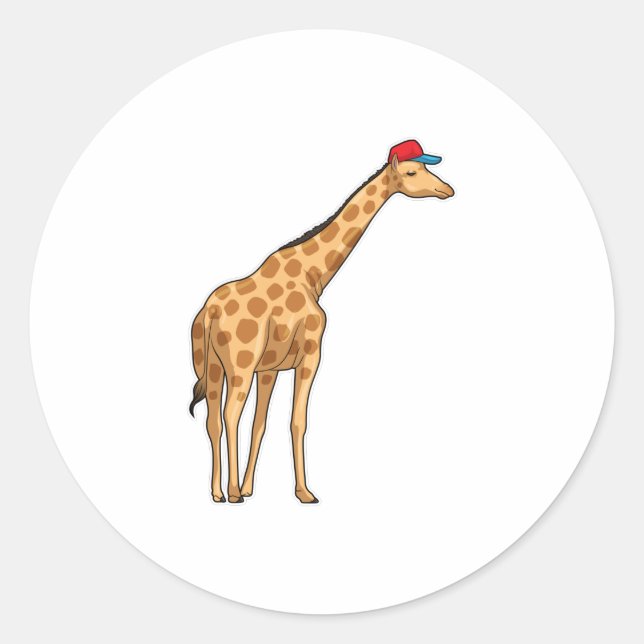 Sticker Rond Casquette Giraffe (Devant)