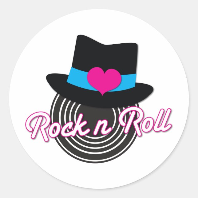 Sticker Rond Casquette Rock n Roll (Devant)