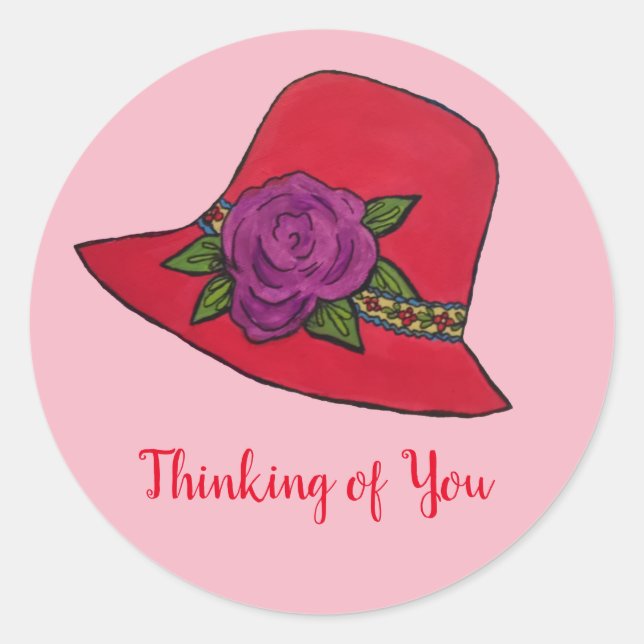 Sticker Rond Casquette rouge (Devant)