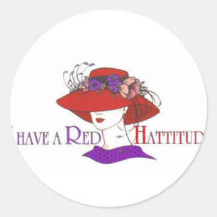 Sticker Rond casquette rouge