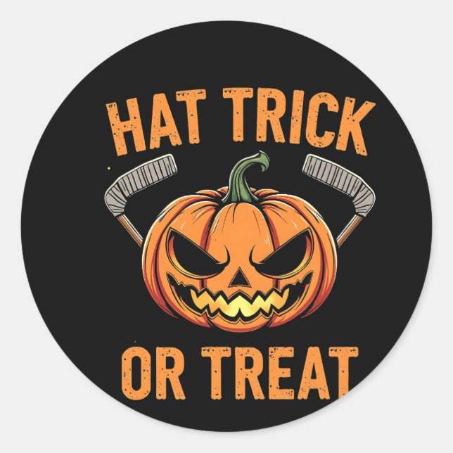 Sticker Rond Casquette Trick ou traiter Halloween Éffrayant Hoc (Devant)