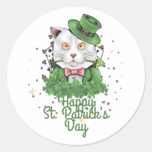 Sticker Rond Casquette vert chanceux Shamrock St. Patrick's Day