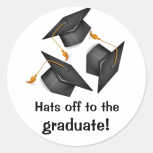 Sticker Rond Casquettes de l'Autocollant Graduate
