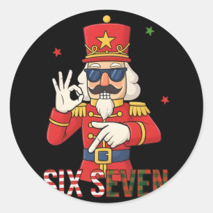 Sticker Rond Casse-noisette 67 Six Sept Noël Mème Humour Hommes