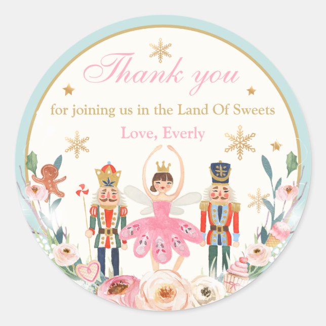 Sticker Rond Casse-Noisette Anniversaire Pays De Sweet Party Fa (Devant)