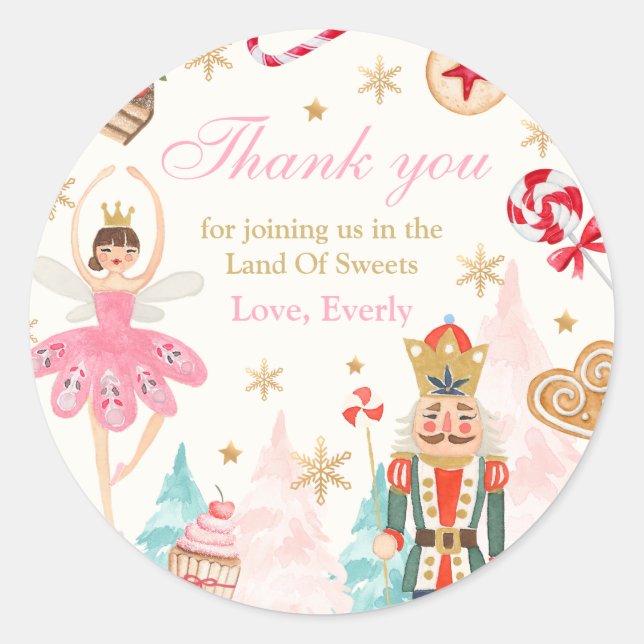 Sticker Rond Casse-Noisette Anniversaire Pays De Sweet Party Fa (Devant)
