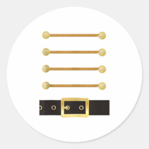 Sticker Rond Casse-Noisette Caractère Soldat Costume Uni