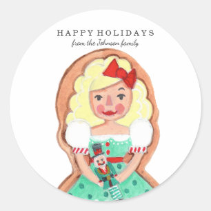 Sticker Rond Casse-Noisette de vacances de Noël Clara Autocol