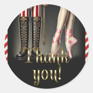 Sticker Rond Casse-noix & Ballerina Black Gold Merci