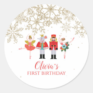 Sticker Rond Casse-noix Ballet d'hiver Fléau de neige doré Anni