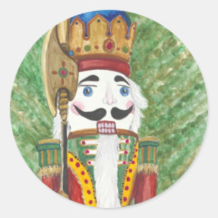 Sticker Rond Casse-noix de Noël