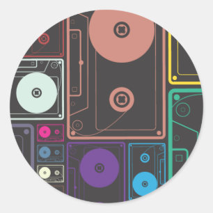 Sticker Rond Cassette