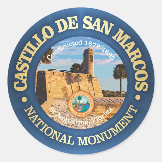 Sticker Rond Castillo de San Marcos (NM) (Devant)