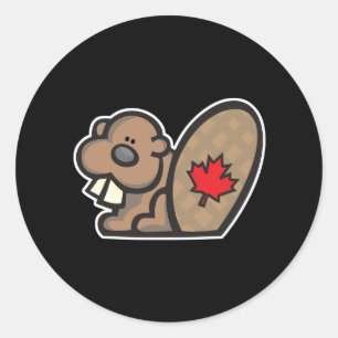 Sticker Rond castor canadien