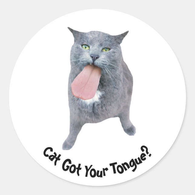 Sticker Rond Cat A Te Langue ? (Devant)