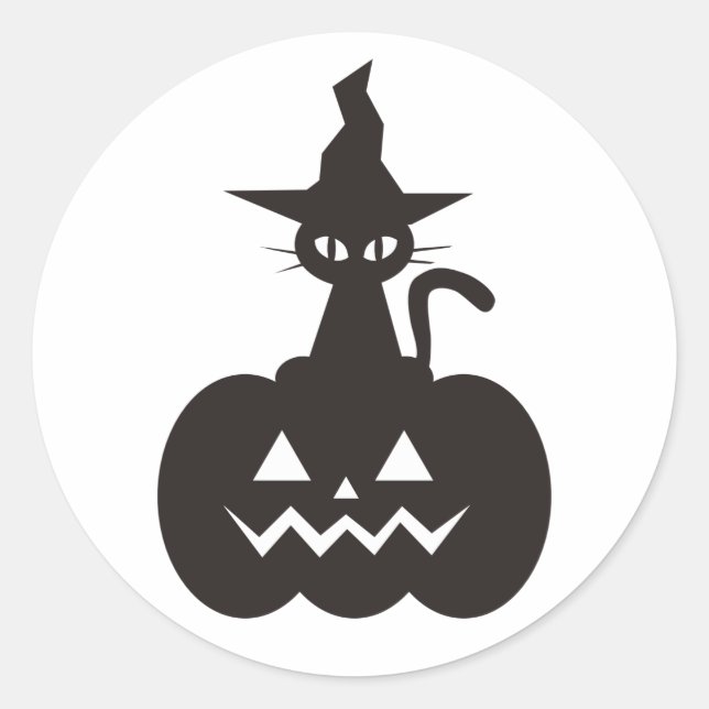 Sticker Rond Cat and pumpkin boo (Devant)