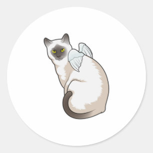 Sticker Rond Cat Angel