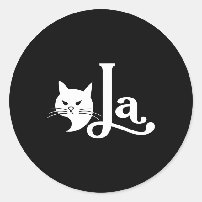 Sticker Rond Cat Comma La Kamala Harris Pour Président 2024 Ele (Devant)