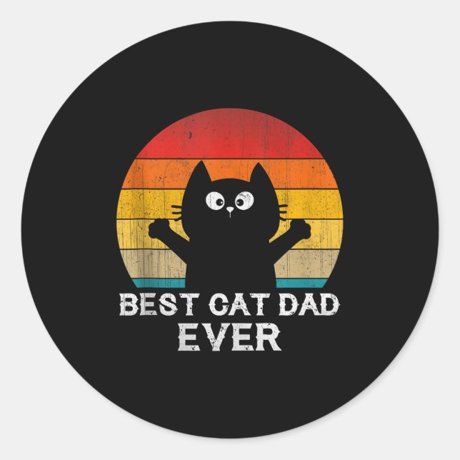 Sticker Rond Cat Dad Ever - Funny Cats Tank Top  (Devant)