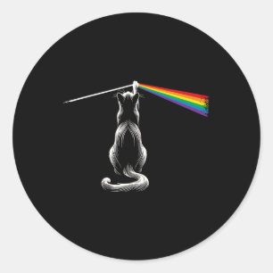 Sticker Rond Cat Rock Music Band Drôle Cat Rock Et Roll