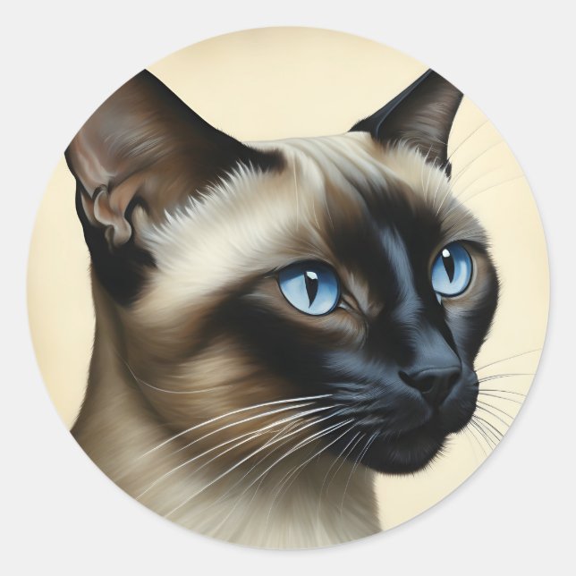 Sticker Rond Cat Siamese (Devant)