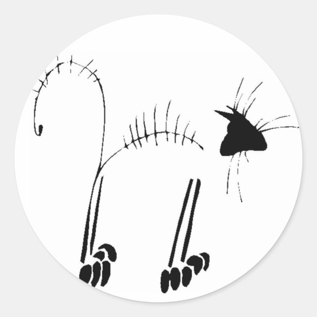 Sticker Rond Cat Skeleton (Devant)