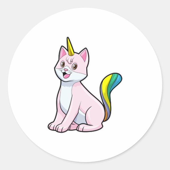 Sticker Rond Cat Unicorn (Devant)