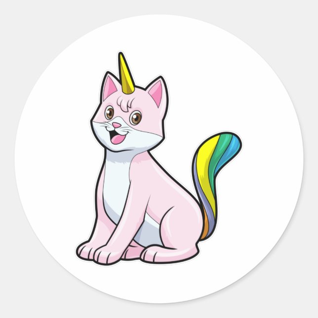 Sticker Rond Cat Unicorn (Devant)