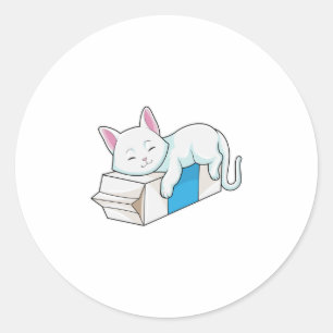Sticker Rond Cat with Milk