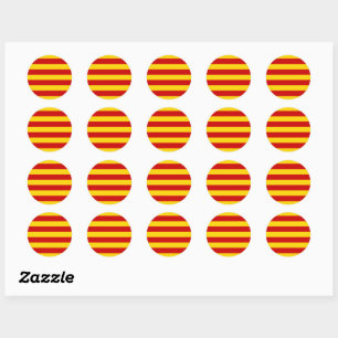 Sticker Rond Catalogne Drapeau & Catalan - La Senyera mode