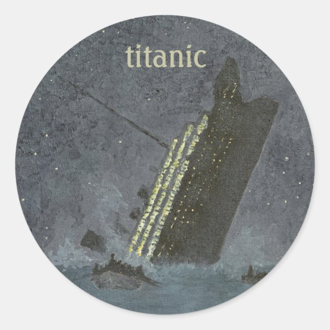 Sticker Rond Catastrophe maritime nautique Titanic (Devant)