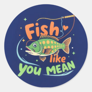 Sticker Rond Catch the Fun : Poissons comme vous le voulez