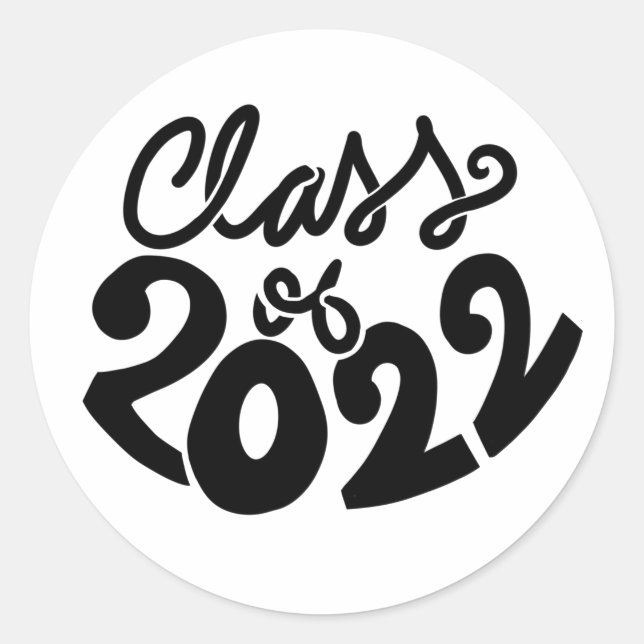 Sticker Rond Catégorie de 2022 Graduation Classe supérieure (Devant)