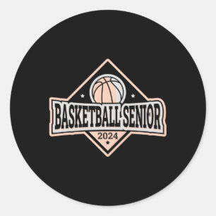 Sticker Rond Catégorie De Basket-Ball De 2024 Diplômé Senior 20