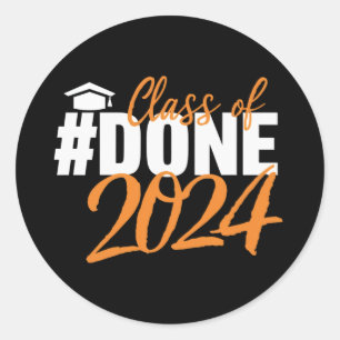 Sticker Rond Catégorie de cadeaux d'études supérieures de 2024