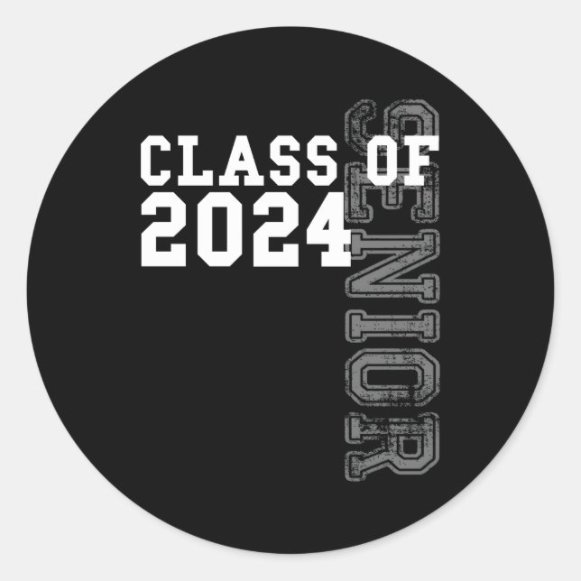 Sticker Rond Catégorie Supérieure De 2024 Diplôme 2024 (Devant)