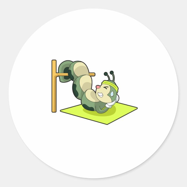 Sticker Rond Caterpillar ABS Workout Fitness (Devant)