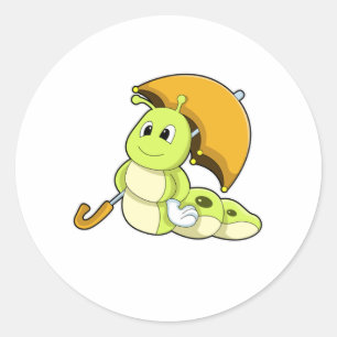 Sticker Rond Caterpillar avec parapluie