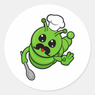 Sticker Rond Caterpillar comme cuire à la cuillère