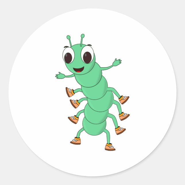Sticker Rond Caterpillar verte (Devant)