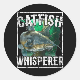 Sticker Rond Catfish Whisperer Catfish Fishing