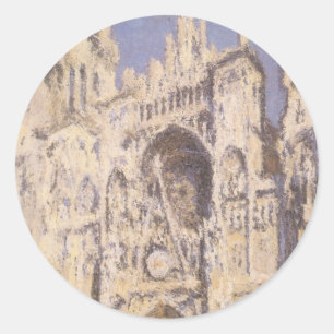 Sticker Rond Cathédrale de Rouen, Harmony Blue Gold de Claude M