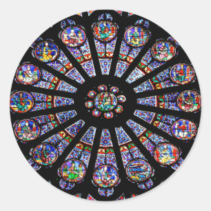 Sticker Rond Cathédrale Notre-Dame du Colorful Stained