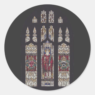 Sticker Rond Cathédrale Saint-Polycarpe Art de Verre Coloré