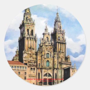 Sticker Rond Cathédrale Santiago de Compostela (A La Corogne)